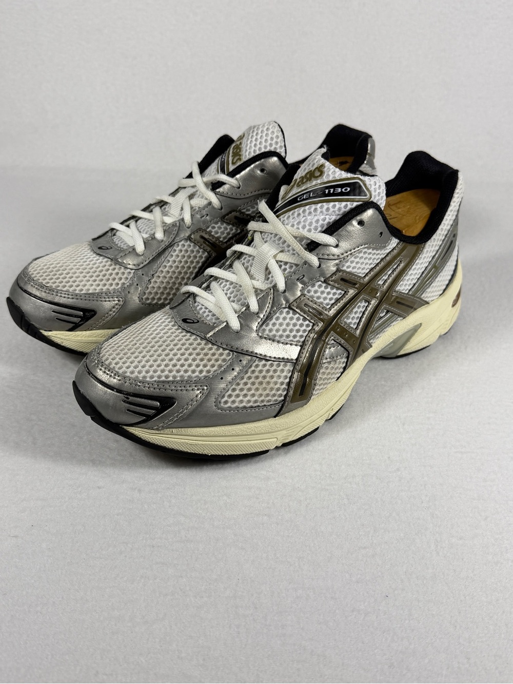 ASICS Silver and Black Men's Athletic Running Shoes